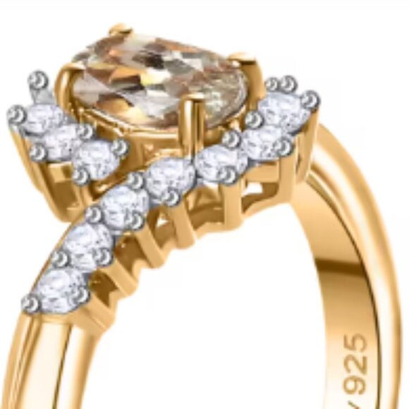 AAA Turkizite and Moissanite Bypass Ring - Picture 3 of 3